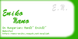 eniko mano business card